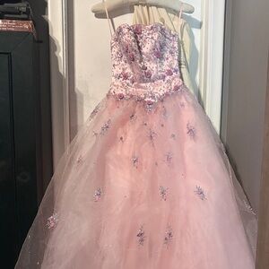 Charming Pink Floral Prom Dress